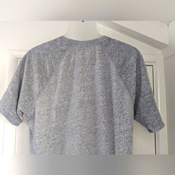 Abercrombie & Fitch Velour Sleeves T-Shirt Nostalgiacore Preppy Athleisure MD - Picture 7 of 10